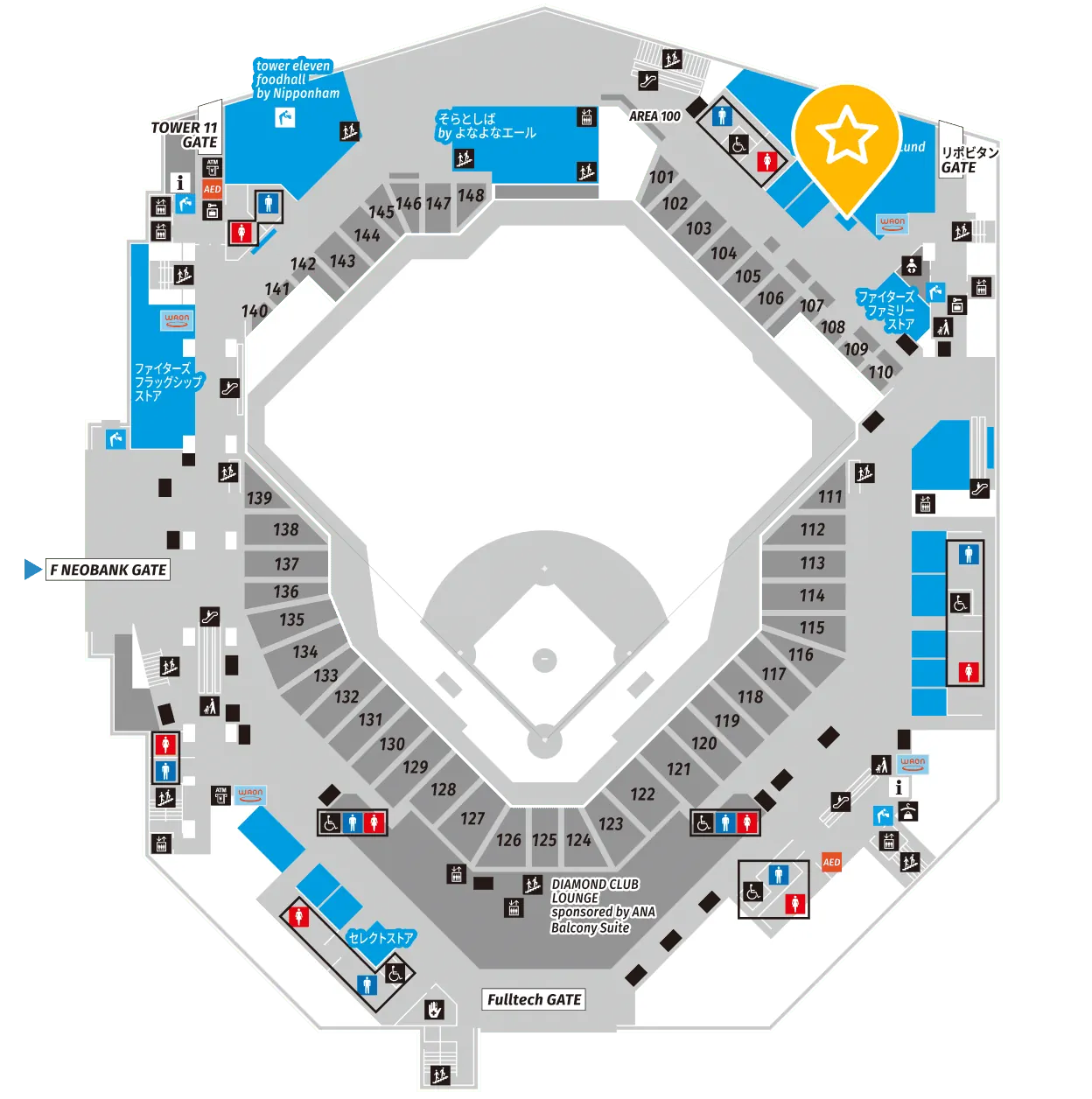 FIGHTERS AMUSEMENT CORNERの位置